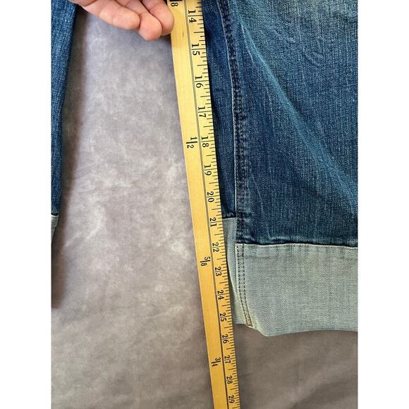 Democracy Reverse Cuff Boyfriend Jeans sz 14W "Ab"solution Crop Casual Slimming - Picture 7 of 10